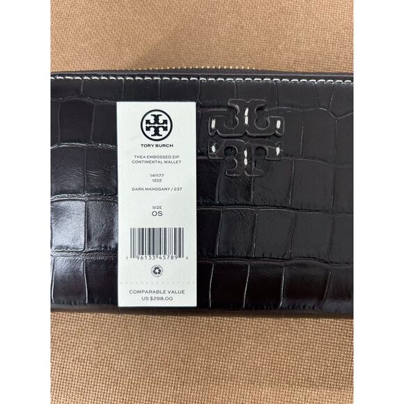 A35 NWT Tory Burch Thea Embossed 2 in 1 Card Case and Continental Wallet - Picture 8 of 8